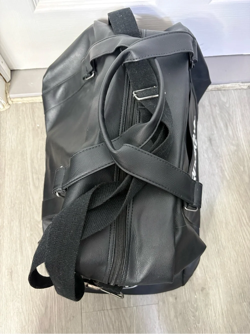 Brooklyn Embroidered Black Travel Duffel Bag - Men